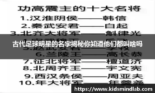 古代足球明星的名字揭秘你知道他们都叫啥吗